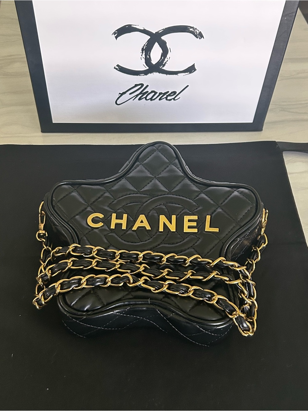 CHANEL Black VIP GWP Quilted Star Mini Bag with Gold Hardware. - Picture 3 of 11